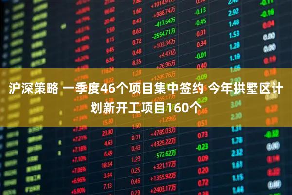 沪深策略 一季度46个项目集中签约 今年拱墅区计划新开工项目160个