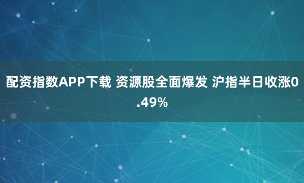 配资指数APP下载 资源股全面爆发 沪指半日收涨0.49%